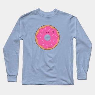 Kawaii and cute happy donut t-shirt Long Sleeve T-Shirt